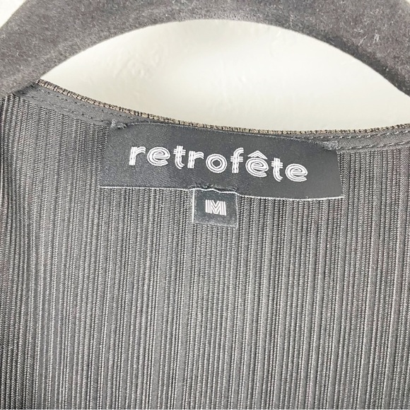 Retrofete Harmony Metallic Belted Ruffle Maxi Dress Medium - Picture 9 of 10